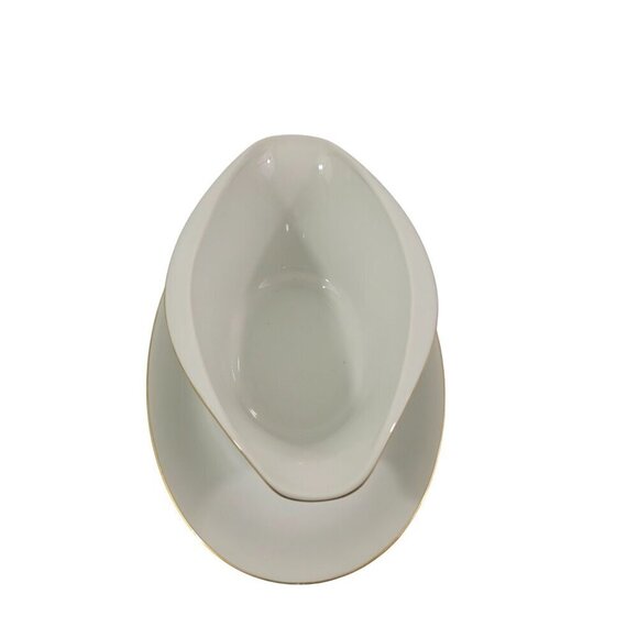 Yamaka Japan Fine China Renaissance Gravy Boat with Attached Under Plate - Picture 4 of 17